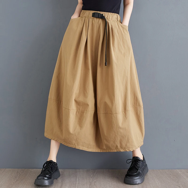 High Waist Midi A-Line Skirt Vintage Artistic Pure Color Blo Spring New Sle Women's Faionable Cotton Skirts
High Waist Midi A-Line Skirt Vintage Artistic Pure Color Blo Spring New Sle Women's Faionable Cotton Skirts