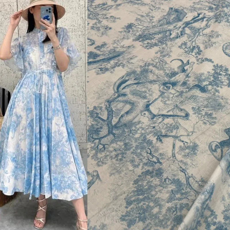 Light Blue Animal and Forest Printed Thin Cotton Fabric For Women's Summer Dress Blouse DIY Fashion Show Cloth Sewing Material
Light Blue Animal and Forest Printed Thin Cotton Fabric For Women's Summer Dress Blouse DIY Fashion Show Cloth Sewing Material