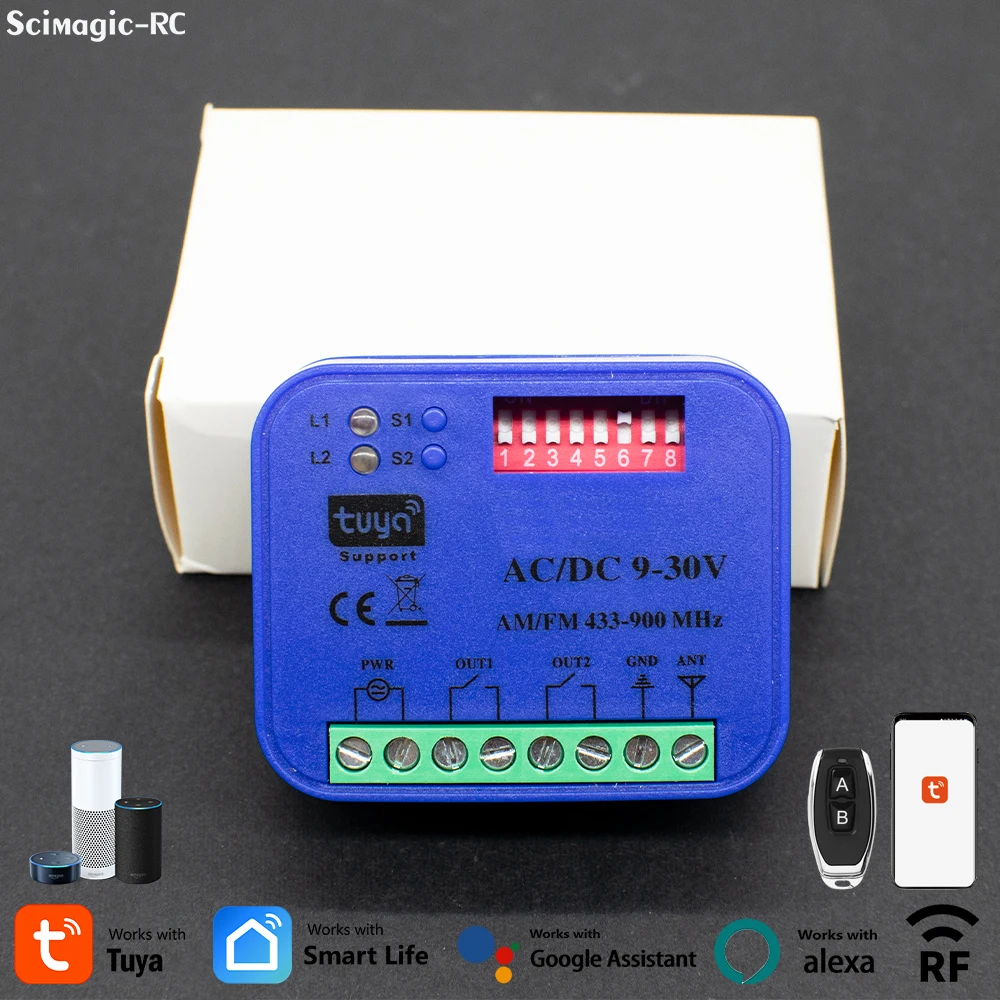 Приемник дистанционного управления для гаража, 2-канальный контроллер, переключатель Tuya Wi-Fi для передатчика 433 868 МГц, частота 300-900 МГц
Приемник дистанционного управления для гаража, 2-канальный контроллер, переключатель Tuya Wi-Fi для передатчика 433 868 МГц, частота 300-900 МГц