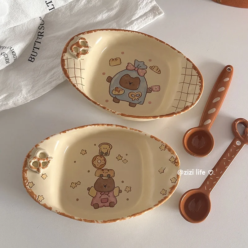 Cute Cartoon Bear Oval Plate Dert ternoon Tea Cerc Di Multifunctional Matte Fini 8 Inches Fruit Suitable
Cute Cartoon Bear Oval Plate Dert ternoon Tea Cerc Di Multifunctional Matte Fini 8 Inches Fruit Suitable