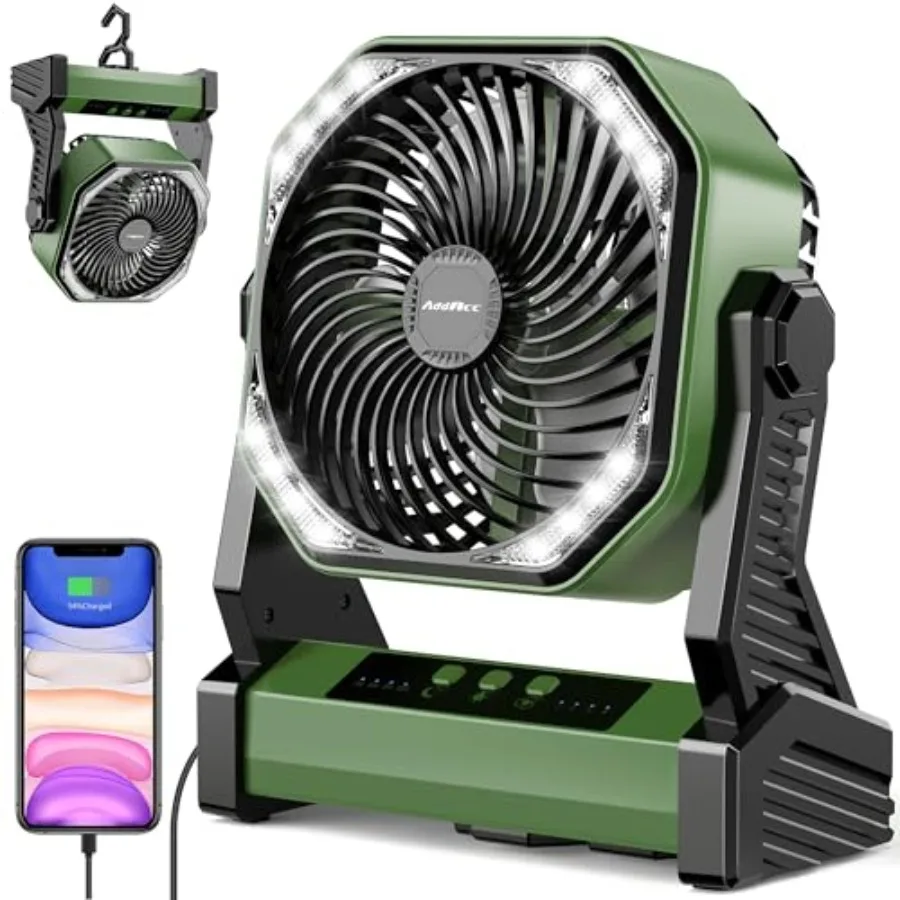 20000mAh Battery Powered Camping Fan 58Hrs Rechargeable Portable Fan 400LM Light 360° Hook Whisper Quiet Battery Operated Fan f
20000mAh Battery Powered Camping Fan 58Hrs Rechargeable Portable Fan 400LM Light 360° Hook Whisper Quiet Battery Operated Fan f
