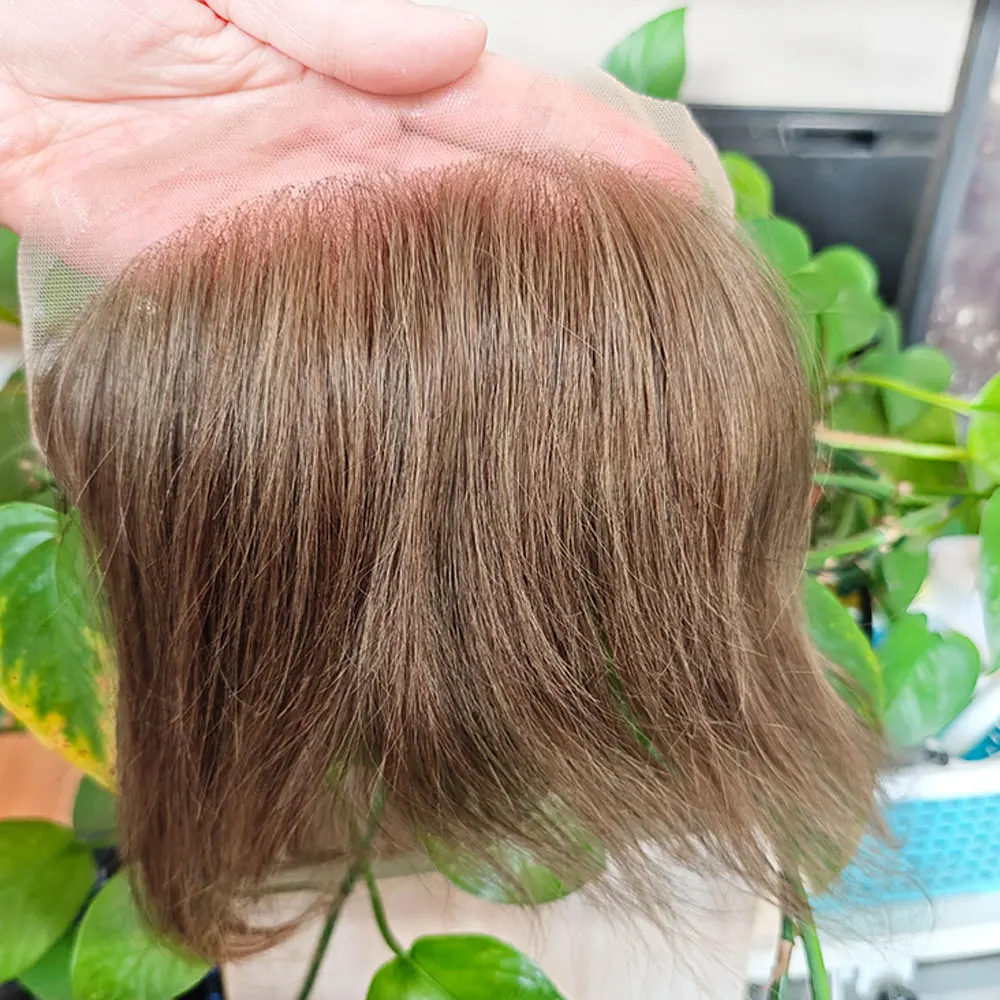 Men's Straight V-Style Hairline Wig Swiss Full Lace Frontal 1.57x7.08 Inch Bleached Knots Light Brown 7# Hairpiece Toupee
Men's Straight V-Style Hairline Wig Swiss Full Lace Frontal 1.57x7.08 Inch Bleached Knots Light Brown 7# Hairpiece Toupee