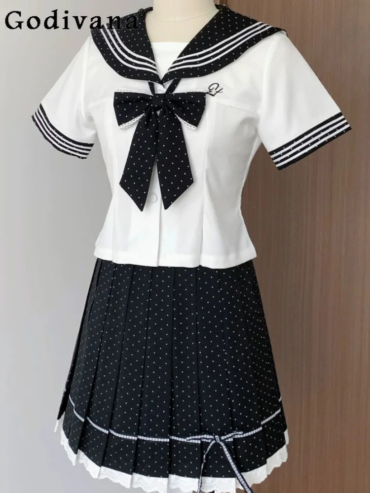 Japanese Sweet Jk Uniform Sets Fashion Versatile Short Sleeve Navy Collar Cute Shirt College High Waist A-line Pleated Skirt
Japanese Sweet Jk Uniform Sets Fashion Versatile Short Sleeve Navy Collar Cute Shirt College High Waist A-line Pleated Skirt