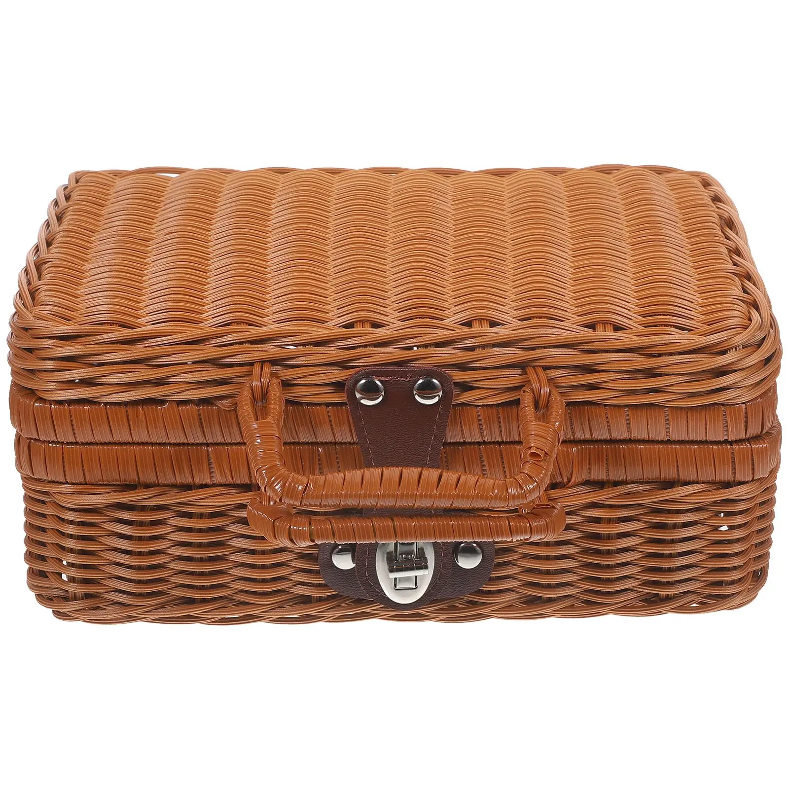 Imitation Rattan Storage Box Vintage Suitcase Woven Basket Handmade Home Decor Large Capacity Retro Style Storage Solution
Imitation Rattan Storage Box Vintage Suitcase Woven Basket Handmade Home Decor Large Capacity Retro Style Storage Solution