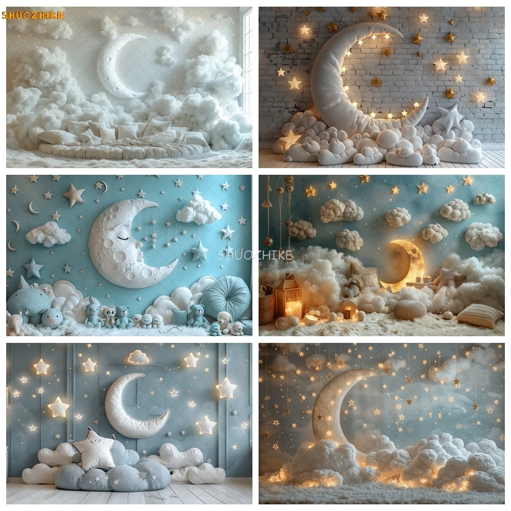 White Wall Backdrop Photography Moon Stars Cotton Cloud Baby Shower Birthday Party Background Indoor Decoration For Photo Studio
White Wall Backdrop Photography Moon Stars Cotton Cloud Baby Shower Birthday Party Background Indoor Decoration For Photo Studio