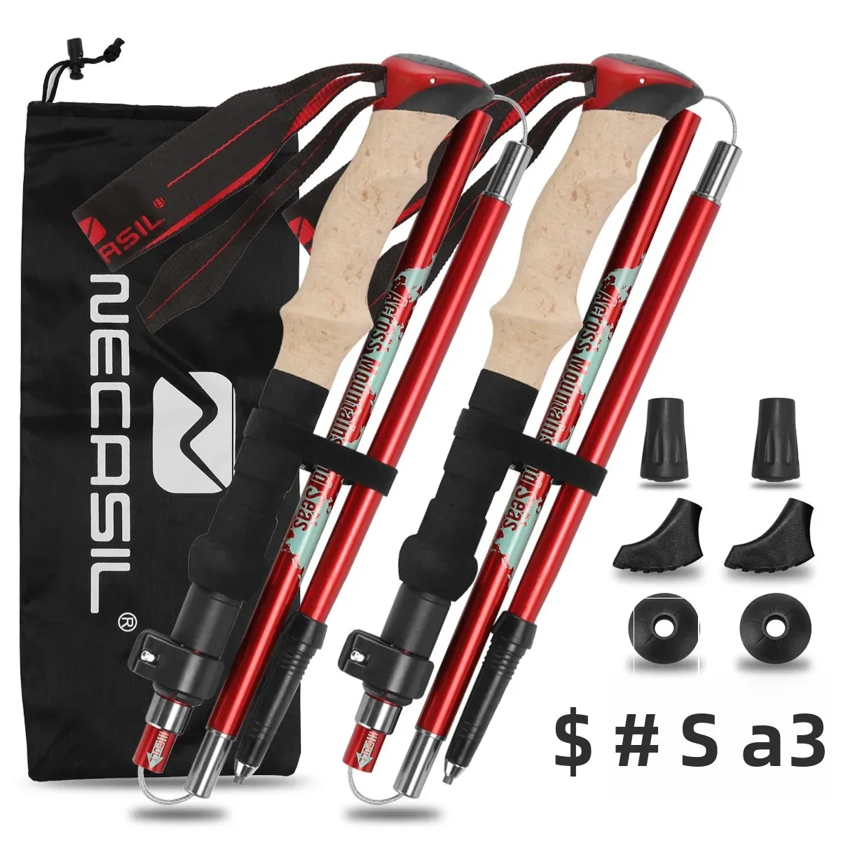 2 Pack Lightweight Foldable Trekking Poles Set Aluminum Anti Shock Nordic Walking Sticks with Cork Handle Adjustable Hiking Pole
2 Pack Lightweight Foldable Trekking Poles Set Aluminum Anti Shock Nordic Walking Sticks with Cork Handle Adjustable Hiking Pole