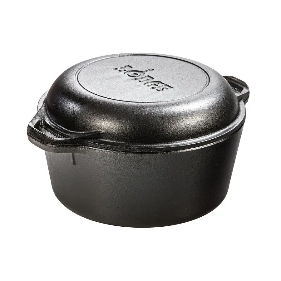 5 Quart Cast Iron Double Dutch Oven PreSeasoned Lid Converts to 10.25 Skillet PFASFree Made in USA Dual Handles Oven, Grill, Ca
5 Quart Cast Iron Double Dutch Oven PreSeasoned Lid Converts to 10.25 Skillet PFASFree Made in USA Dual Handles Oven, Grill, Ca