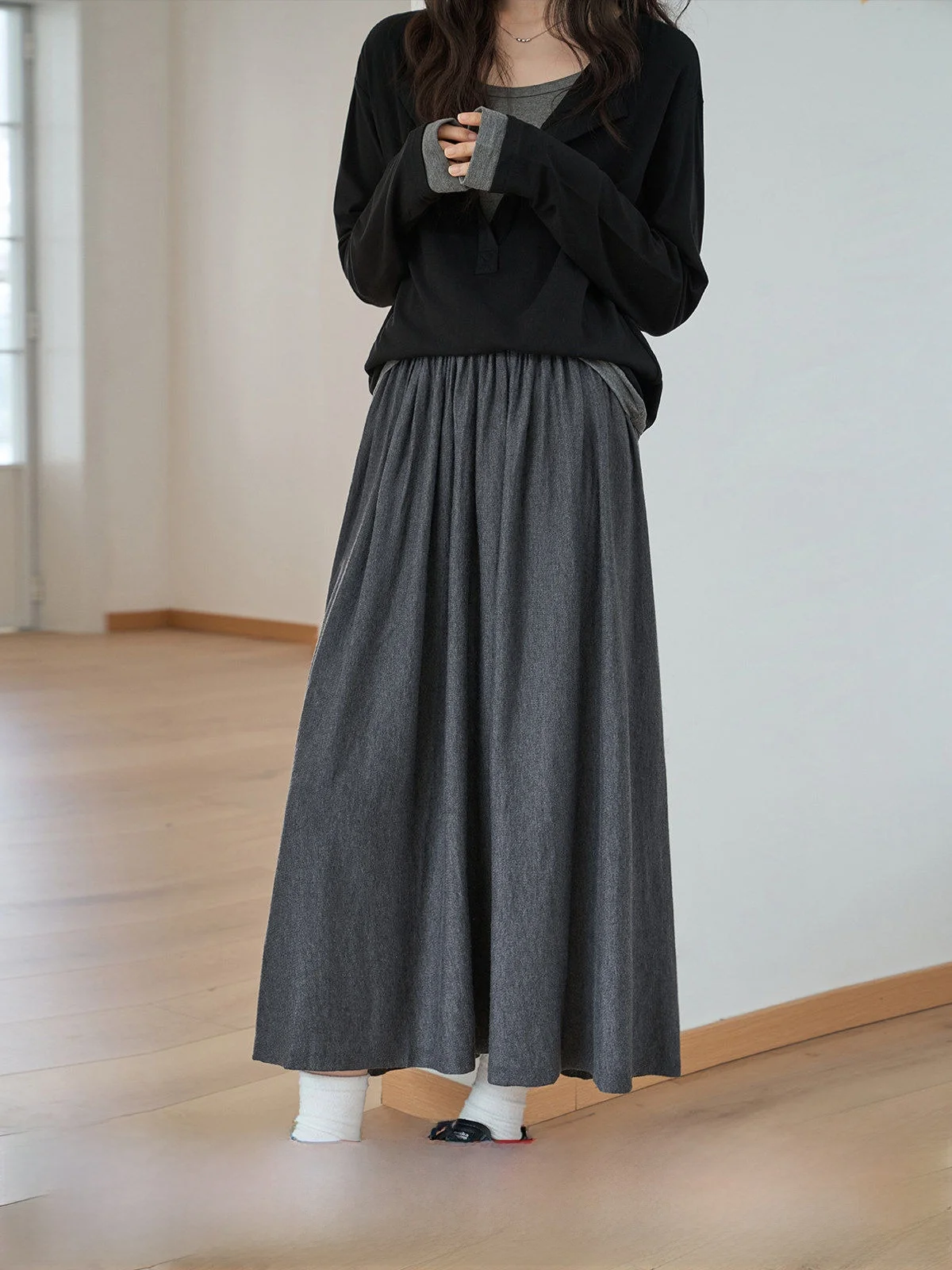 MoZao Grey High Waist Slimming Knitted Pleated Skirt Women's A-Line Long Skirt Spring 2026 Casual Korean Style
MoZao Grey High Waist Slimming Knitted Pleated Skirt Women's A-Line Long Skirt Spring 2026 Casual Korean Style