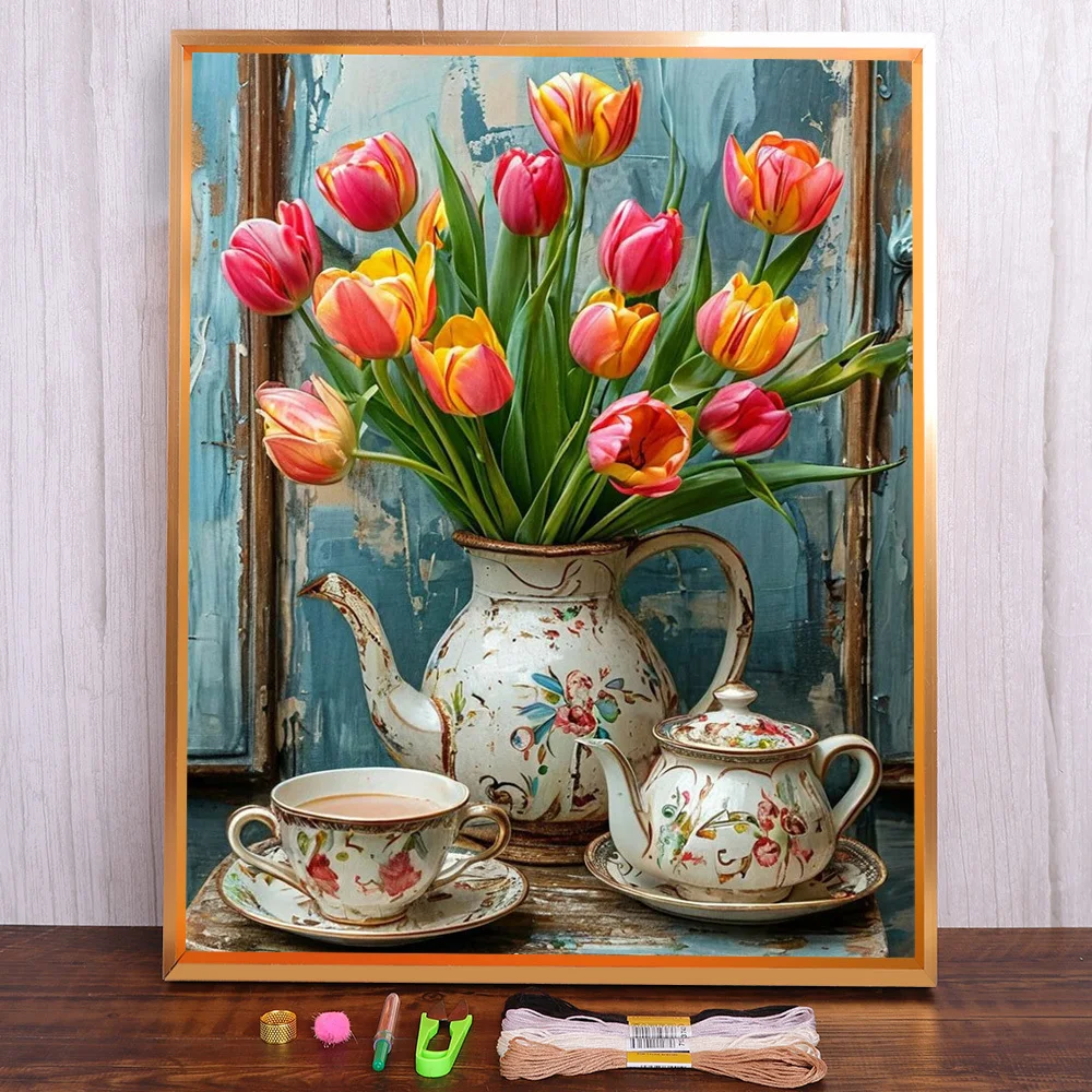 Still Life Tuilp Printed Canvas 11CT Cross-Stitch Embroidery Set Craft Handicraft Handiwork Sewing Jewelry Home Decor Sales
Still Life Tuilp Printed Canvas 11CT Cross-Stitch Embroidery Set Craft Handicraft Handiwork Sewing Jewelry Home Decor Sales