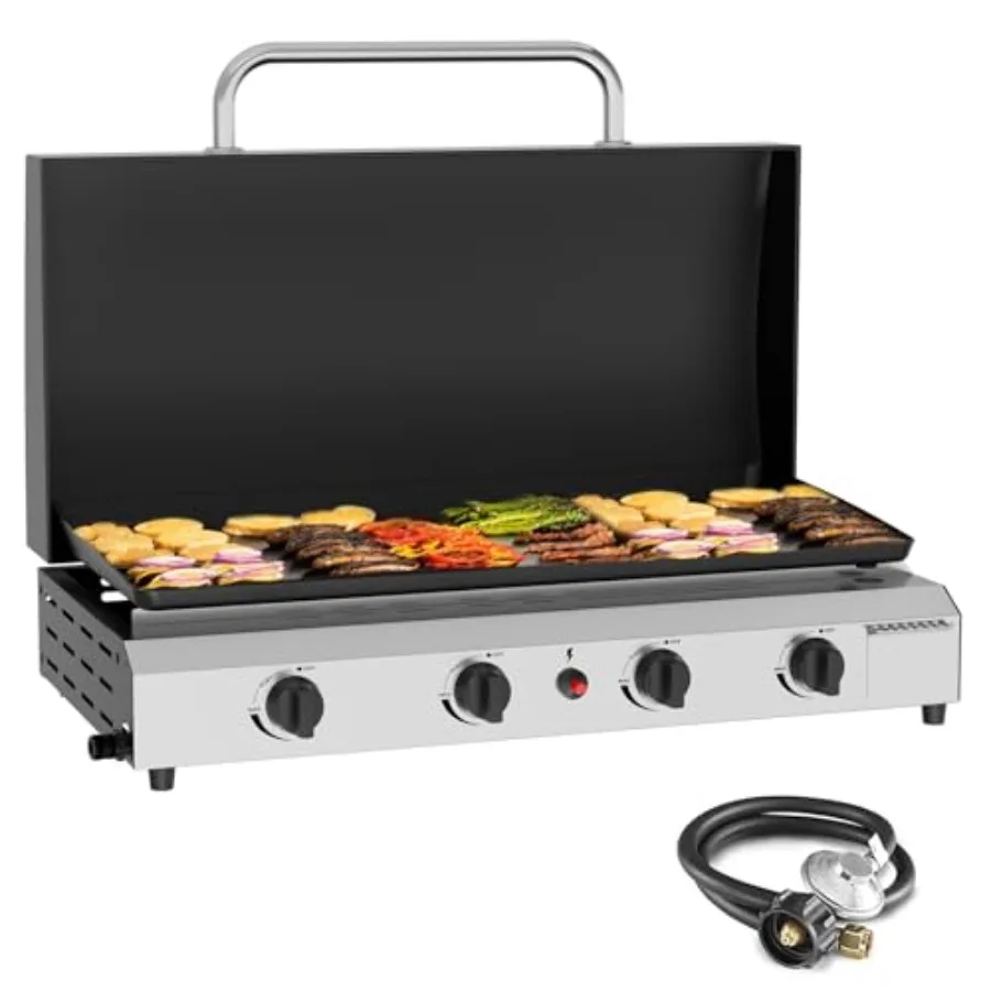 4 Burner Gas Griddle with Lid- 30 Inch Outdoor Propane Griddle-60000 BTU Propane Fuelled Portable Flat Top Gas Grill Camping Gr
4 Burner Gas Griddle with Lid- 30 Inch Outdoor Propane Griddle-60000 BTU Propane Fuelled Portable Flat Top Gas Grill Camping Gr