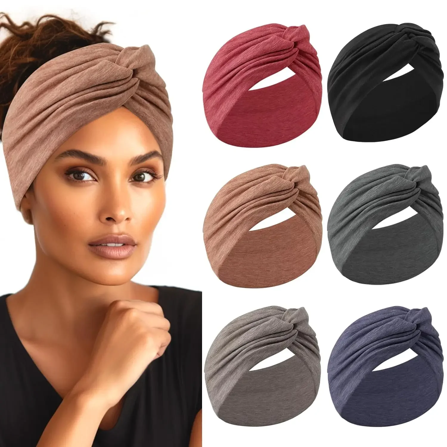 Extra Wide Headbands for Women, 7'' Large Cotton Like Turban Knotted Bandana Head Bands for Women Non Slip,Boho for Women's Hair
Extra Wide Headbands for Women, 7'' Large Cotton Like Turban Knotted Bandana Head Bands for Women Non Slip,Boho for Women's Hair