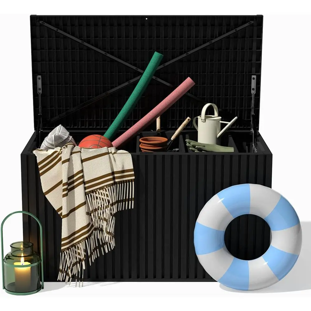 120 Gallon Lockable Storage Deck Box for Outdoor Essentials: Cushions, Pillows, Tools, and More
120 Gallon Lockable Storage Deck Box for Outdoor Essentials: Cushions, Pillows, Tools, and More