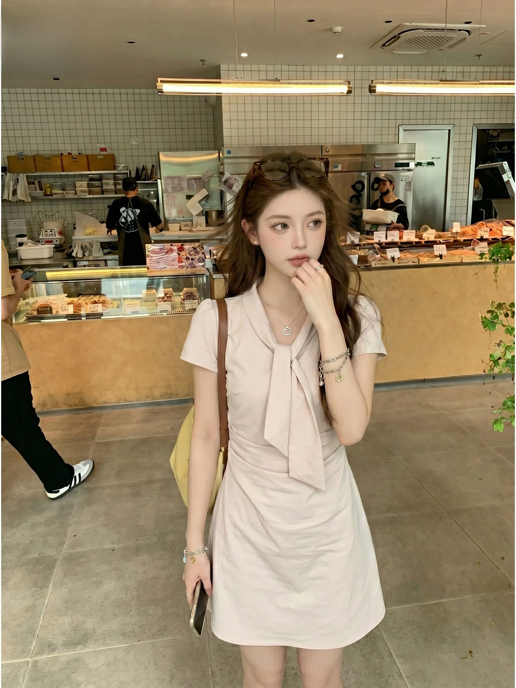 Sweet Pink School Style Belted Dress Women's Short Skirt Summer Pleated Waist Cinching Casual Style Button Closure Slimming
Sweet Pink School Style Belted Dress Women's Short Skirt Summer Pleated Waist Cinching Casual Style Button Closure Slimming