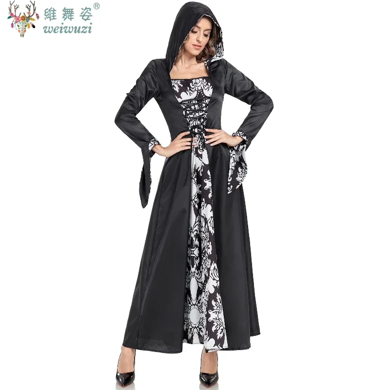 Halloween Cosplay Women's European Retro Court Punk Print Dress Medieval Renaissance Handmade Dress Role-playing Witch Costume 
Halloween Cosplay Women's European Retro Court Punk Print Dress Medieval Renaissance Handmade Dress Role-playing Witch Costume