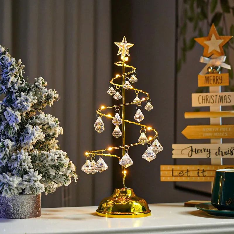Led Desk Table Lamp Christmas Tree Spiral Crystal Light Xmas Glass Ball Decoration For Home Xmas Accessories Holiday Lighting
Led Desk Table Lamp Christmas Tree Spiral Crystal Light Xmas Glass Ball Decoration For Home Xmas Accessories Holiday Lighting