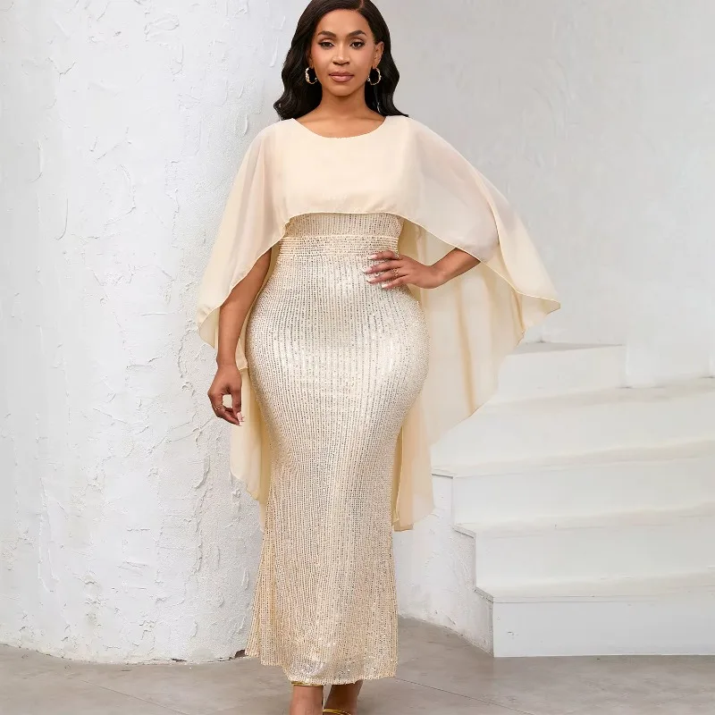 Women's Evening Dress Sequined Chiffon Shawl Style Slim Fit Wrap Hip Banquet Party Dresses African Ankara Dashiki Wedding Gown
Women's Evening Dress Sequined Chiffon Shawl Style Slim Fit Wrap Hip Banquet Party Dresses African Ankara Dashiki Wedding Gown
