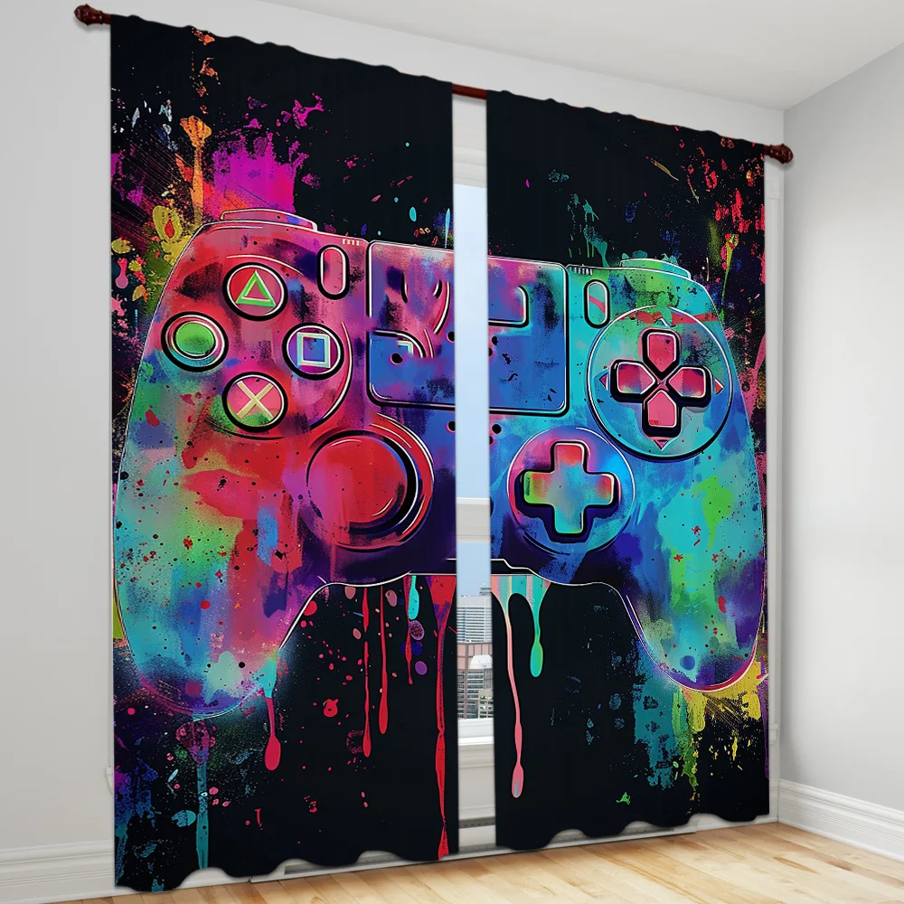 2 Panels Gaming Semi-Blackout Curtains Rod Pocket Gamer Room Decor Digital Print Video Game Controller Pattern Home Decoration
2 Panels Gaming Semi-Blackout Curtains Rod Pocket Gamer Room Decor Digital Print Video Game Controller Pattern Home Decoration