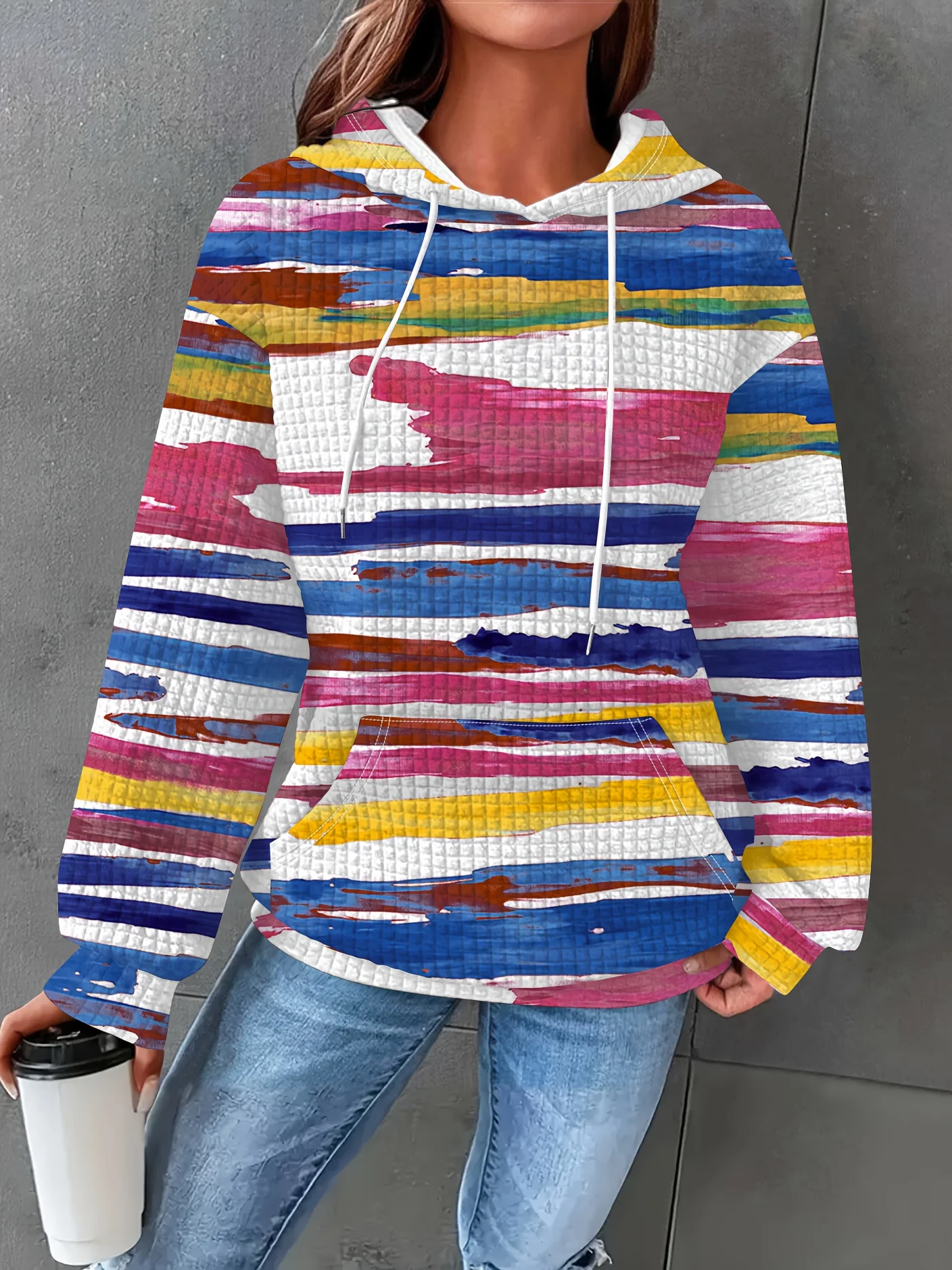 Printed Design casual style Colorful Striped Watercolor Pattern Print hoodie
Printed Design casual style Colorful Striped Watercolor Pattern Print hoodie