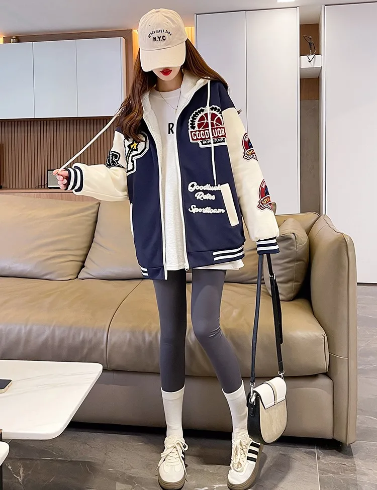 Бейсбольные куртки Кожаные женские модные водолазки с вышивкой Бейсбольная форма Корейский стиль Элемент Укороченные замшевые матовые пуговицы Y2K
Бейсбольные куртки Кожаные женские модные водолазки с вышивкой Бейсбольная форма Корейский стиль Элемент Укороченные замшевые матовые пуговицы Y2K