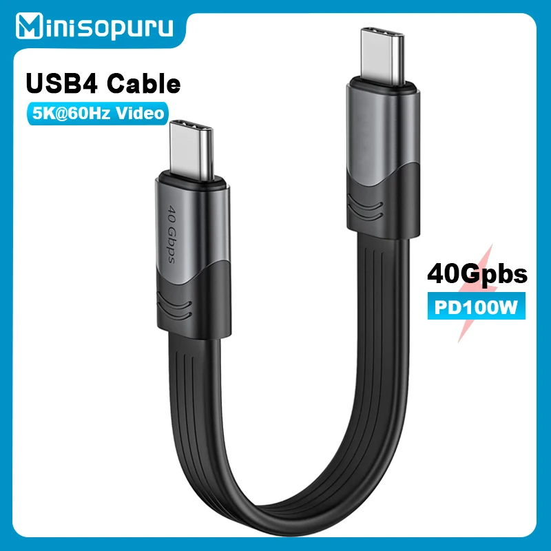Minisopuru Short USB4 Cable 40Gbps PD 100W USB C to Type C Data Cable with 5K@60Hz Video Output for Thunderbolt 4/3 MacBook Pro
Minisopuru Short USB4 Cable 40Gbps PD 100W USB C to Type C Data Cable with 5K@60Hz Video Output for Thunderbolt 4/3 MacBook Pro