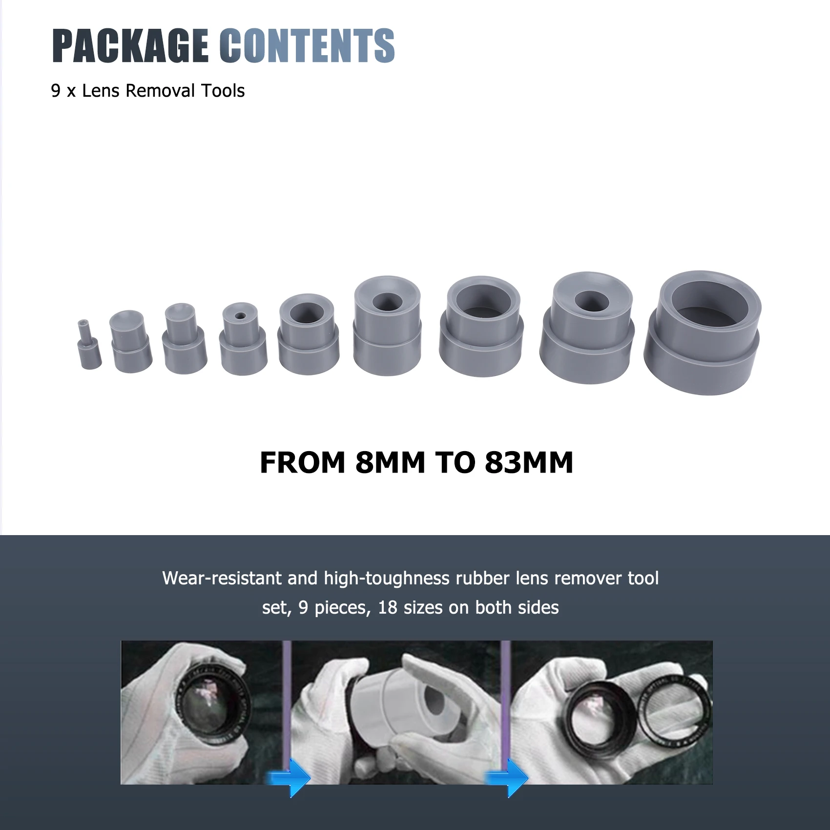 VO-9PCS Lens Repair Tool Kit For Camera DSLR Ring Removal Rubber 8-83Mm Photo Studio Accessories
VO-9PCS Lens Repair Tool Kit For Camera DSLR Ring Removal Rubber 8-83Mm Photo Studio Accessories