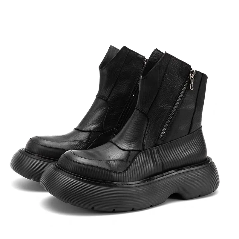 Men's High Top Shoes Casual Leather Chunky Sole Platform Sneakers Luxury Trainers Zip Autumn Black Designer Boots
Men's High Top Shoes Casual Leather Chunky Sole Platform Sneakers Luxury Trainers Zip Autumn Black Designer Boots