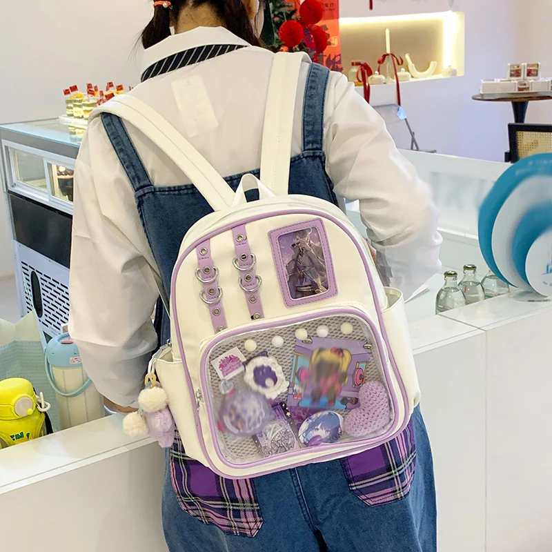 Women Fashionable Transparent Backpack with Inner Compartment Cute Cartoon Daily Outing Commuting Schoolbag Shoulders Bags
Women Fashionable Transparent Backpack with Inner Compartment Cute Cartoon Daily Outing Commuting Schoolbag Shoulders Bags