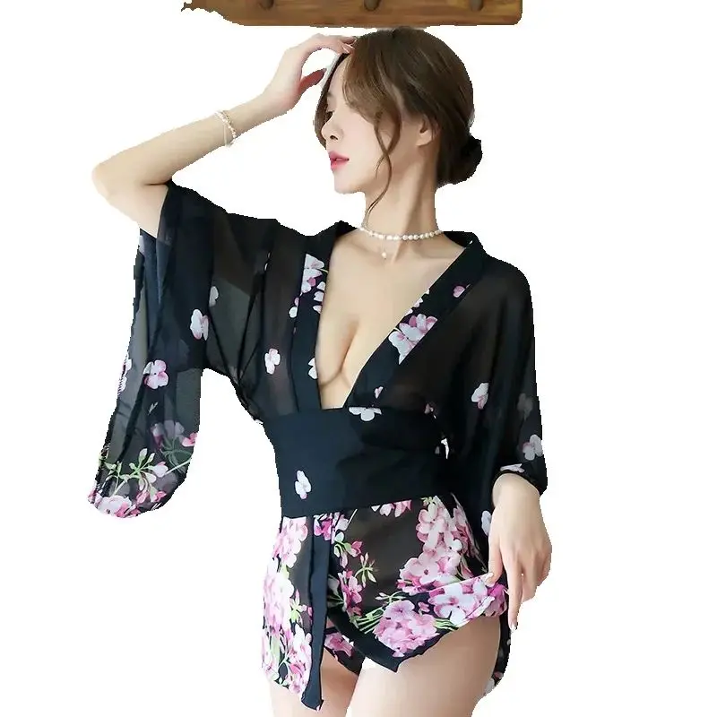 Japanese Kimono Temptation Retro Erotic Nightgowns Chiffon Kimono Bathrobe Transparent Sleepwear Nightclub Costume Sexy Lingerie
Japanese Kimono Temptation Retro Erotic Nightgowns Chiffon Kimono Bathrobe Transparent Sleepwear Nightclub Costume Sexy Lingerie