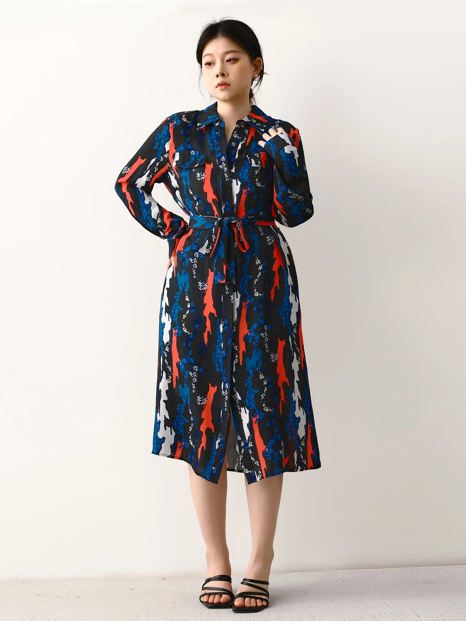 New Silk Crepe~Printed Collar Single breasted Loose High end Dress QZ0011
New Silk Crepe~Printed Collar Single breasted Loose High end Dress QZ0011