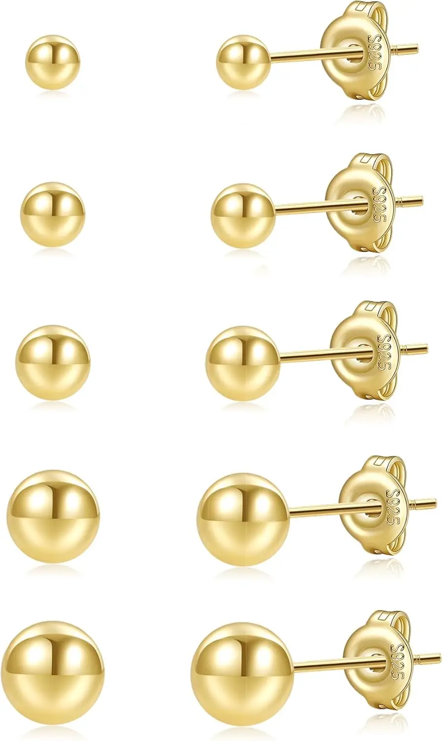 Sterling Silver & 14K Gold Plated Stud Earrings for Women, Hypoallergenic Cubic Zirconia Small Earrings Set
Sterling Silver & 14K Gold Plated Stud Earrings for Women, Hypoallergenic Cubic Zirconia Small Earrings Set