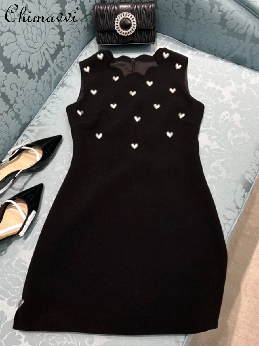 French Style Wave Lace Collar Love Socialite Sleeveless Elegant Dress 2023 Spring New Fashion A- Line Black Vest Dress for Women
French Style Wave Lace Collar Love Socialite Sleeveless Elegant Dress 2023 Spring New Fashion A- Line Black Vest Dress for Women