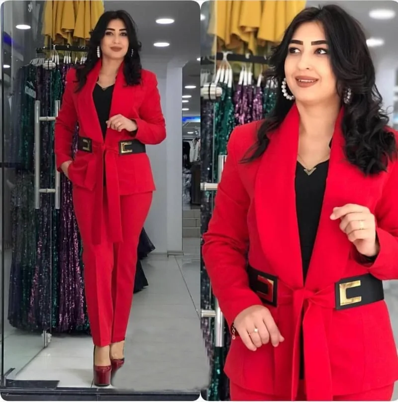 Free Pu Leather Sashes Blazer Suit 2 Piece Set 2023 Women Office Commute Blazer Buttonless High Elastic Waist Pencil Pants Sets
Free Pu Leather Sashes Blazer Suit 2 Piece Set 2023 Women Office Commute Blazer Buttonless High Elastic Waist Pencil Pants Sets