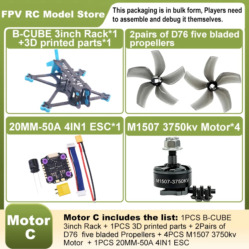 B-CUBE 3inch FPV Drone Frame Kit Carbon Fiber Racing Drone Quadcopter INAV Beatflight F722 F745 Ardupilot Flight Control
B-CUBE 3inch FPV Drone Frame Kit Carbon Fiber Racing Drone Quadcopter INAV Beatflight F722 F745 Ardupilot Flight Control