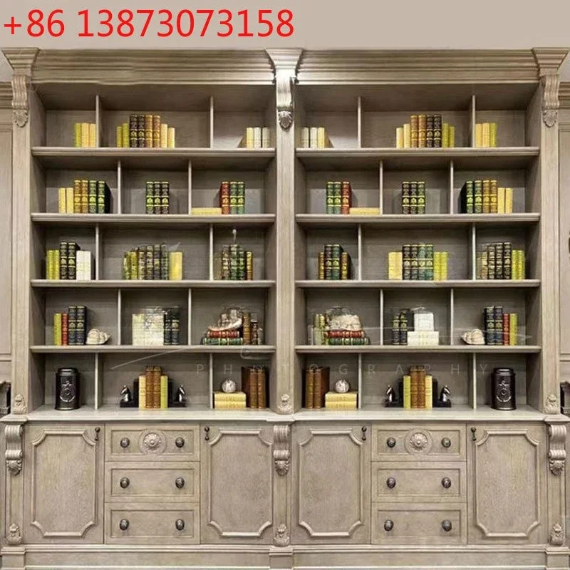 American country solid wood carving flower premium gray combination French high-end villa retro display cabinet
American country solid wood carving flower premium gray combination French high-end villa retro display cabinet