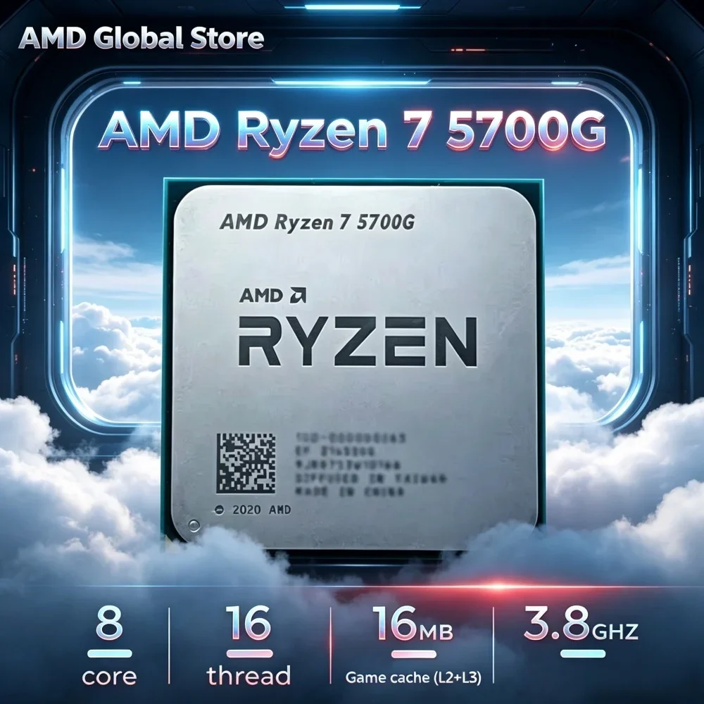 AMD Ryzen 7 5700G Desktop CPU, 8-Core 16-Thread, Up to 4.6GHz, 16MB L3 Cache, AM4 Socket, New Without Package
AMD Ryzen 7 5700G Desktop CPU, 8-Core 16-Thread, Up to 4.6GHz, 16MB L3 Cache, AM4 Socket, New Without Package