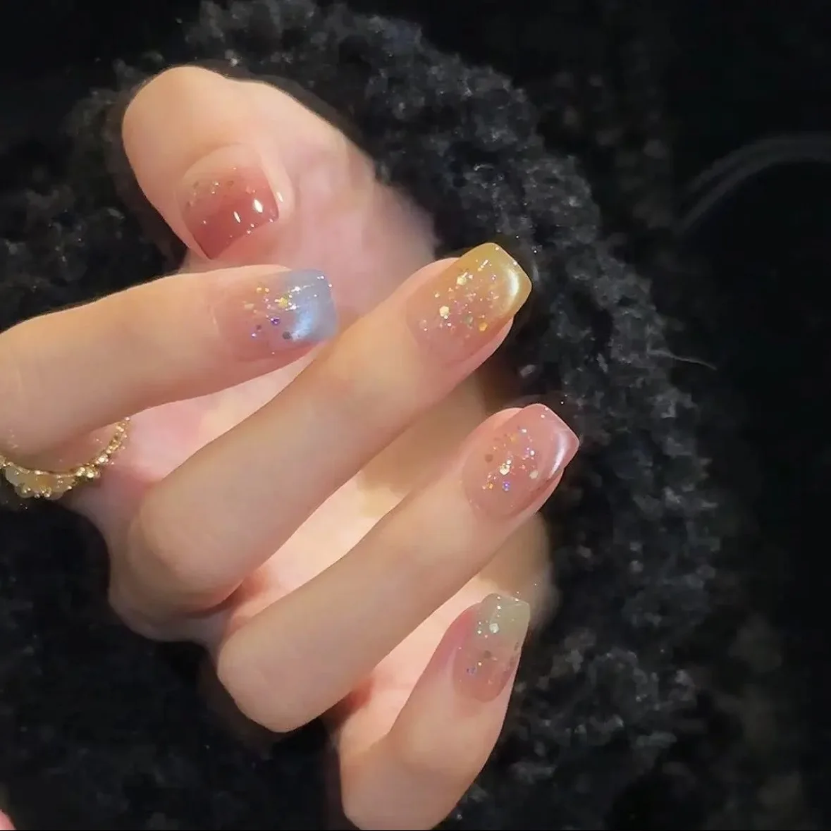 10Pcs Short Ballet Handmade Press on Nails Colorful Cat's Eye Sequin Full Cover Fake Nails Detachable Finished False Nails Tips
10Pcs Short Ballet Handmade Press on Nails Colorful Cat's Eye Sequin Full Cover Fake Nails Detachable Finished False Nails Tips