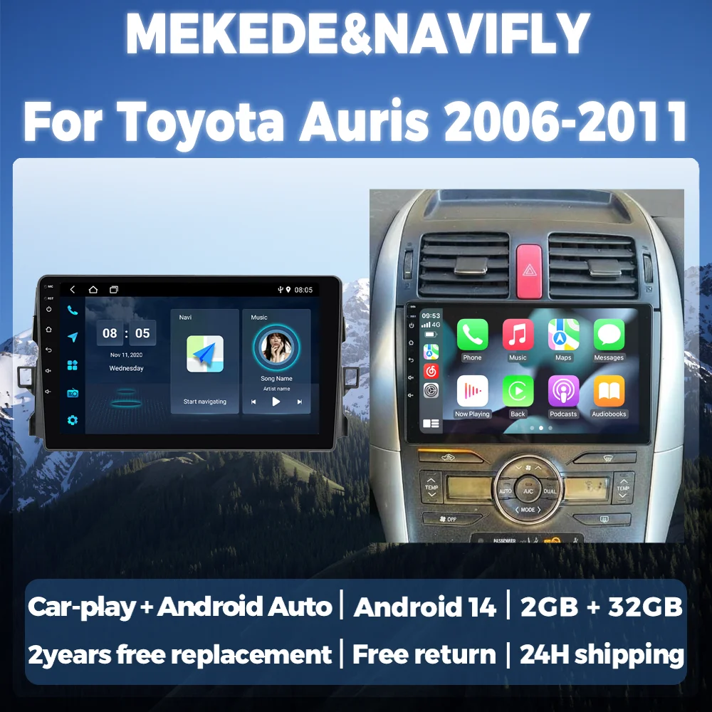 Car radio For Toyota Auris 2006 -2011 Android 14 9INCH Autoradio Multimedia Player car intelligent system GPS Carplay+Auto WIFI
Car radio For Toyota Auris 2006 -2011 Android 14 9INCH Autoradio Multimedia Player car intelligent system GPS Carplay+Auto WIFI