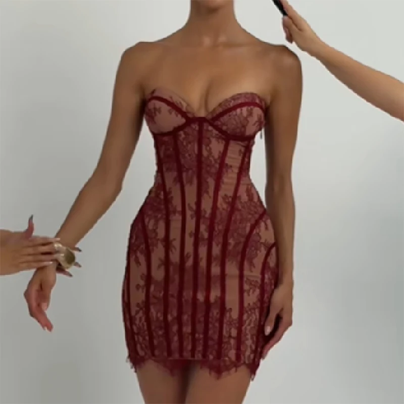 Sexy Lady Strapless Ruffles Corset Dress Women Tight Slim Fit Backless Sleeveless Off Shoulder Dresses Lady Dinner Party Gowns
Sexy Lady Strapless Ruffles Corset Dress Women Tight Slim Fit Backless Sleeveless Off Shoulder Dresses Lady Dinner Party Gowns