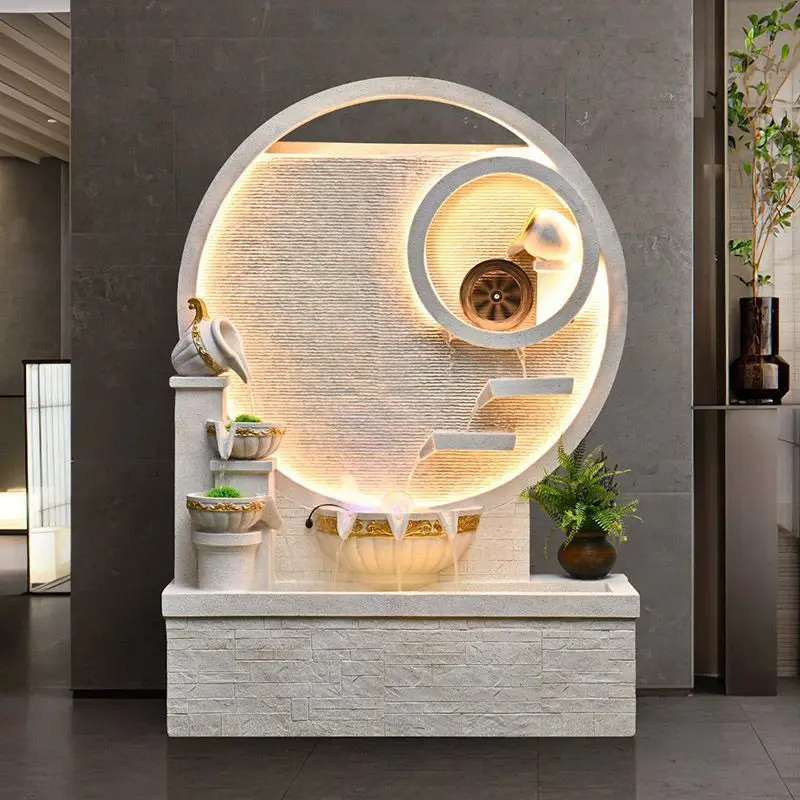 Custom. European-Style Curtain Wall Modern Minimalist Flowing Ornaments Hallway Screen Wheel Light Luxury Foun
Custom. European-Style Curtain Wall Modern Minimalist Flowing Ornaments Hallway Screen Wheel Light Luxury Foun
