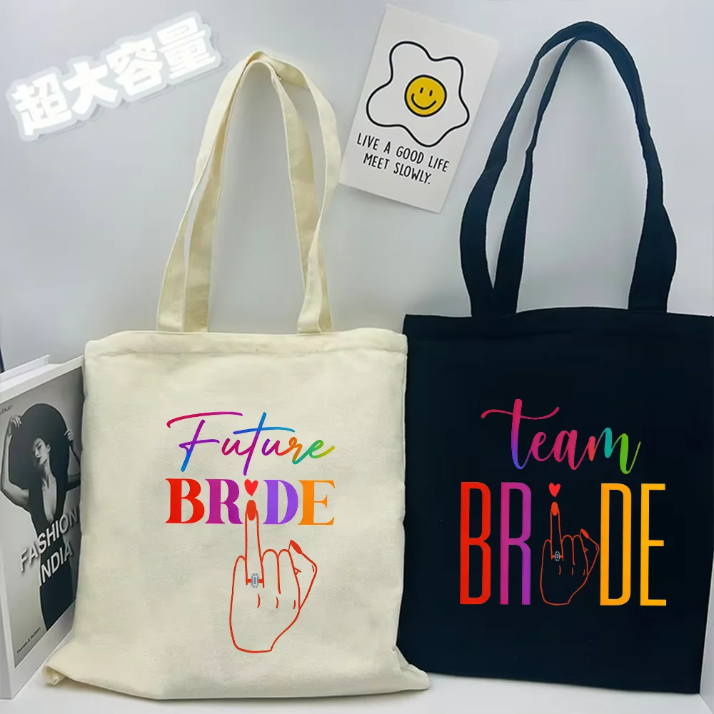 Fashion Wedding Canvas Tote BagsFuture Bride & Team Bride Printed Handbags Perfect for Bachelorette Party Single Farewell
Fashion Wedding Canvas Tote BagsFuture Bride & Team Bride Printed Handbags Perfect for Bachelorette Party Single Farewell