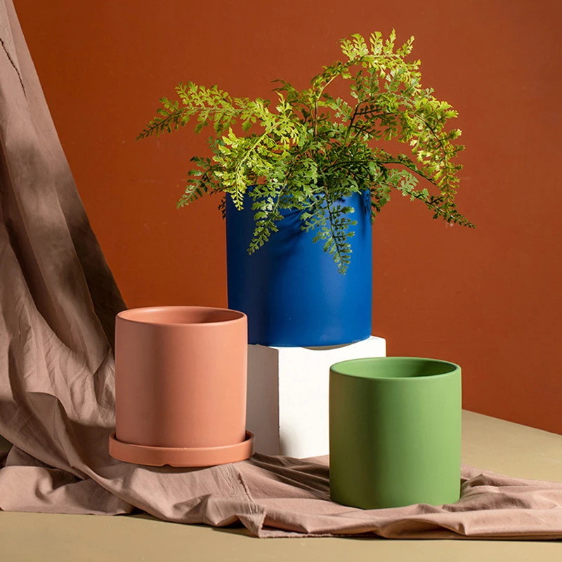 Colorful Ceramic Flowerpot Nordic Style Flower Plant Pot Succulent Planter Cylindrical Flower Pots With Hole Garden Decoration
Colorful Ceramic Flowerpot Nordic Style Flower Plant Pot Succulent Planter Cylindrical Flower Pots With Hole Garden Decoration