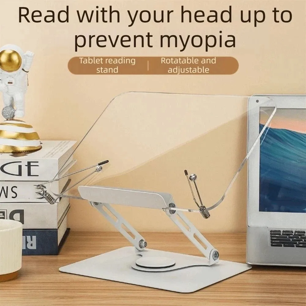 Adjustable Height Acrylic Book Stand Foldable 360° Rotating Base Cookbook Holder Hands Free Elastic Page Clips Tablet Riser
Adjustable Height Acrylic Book Stand Foldable 360° Rotating Base Cookbook Holder Hands Free Elastic Page Clips Tablet Riser
