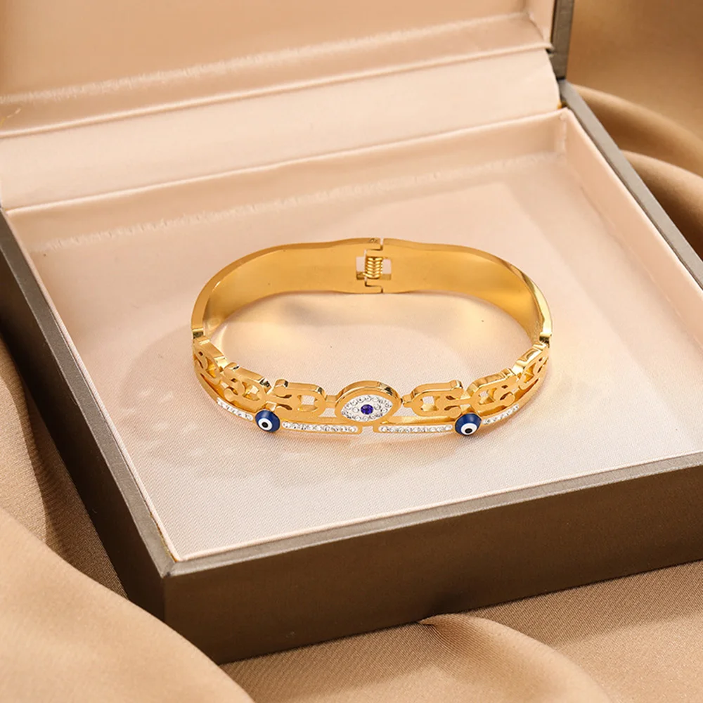 New diamond-set blue eyes bracelet, 18K gold-plated cut U-chain bracelet, high-quality waterproof, couple gift
New diamond-set blue eyes bracelet, 18K gold-plated cut U-chain bracelet, high-quality waterproof, couple gift