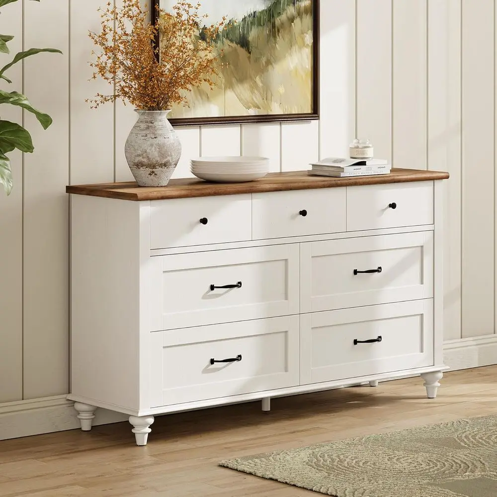 Деревянный комод шириной 54 дюйма для детской комнаты, спальни и гостиной, белый
Деревянный комод шириной 54 дюйма для детской комнаты, спальни и гостиной, белый