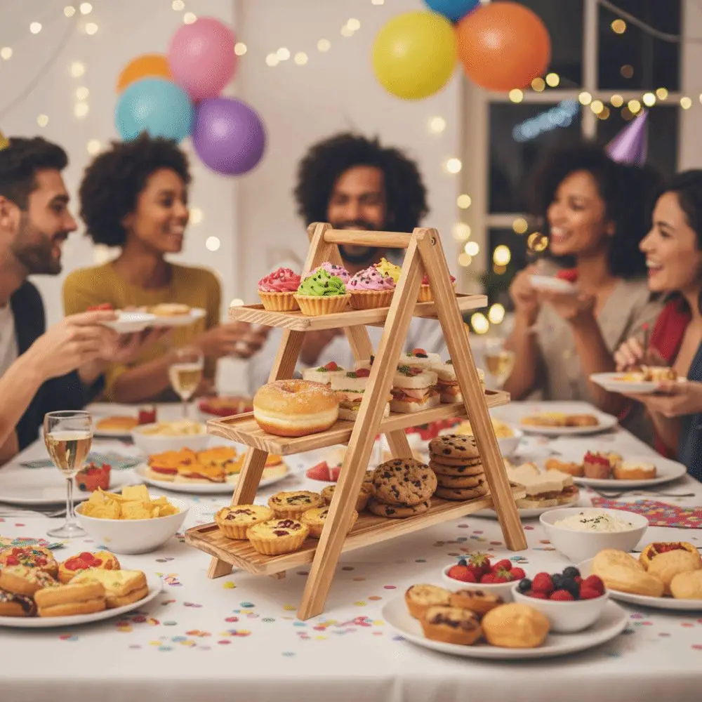 Деревянный сервировочный поднос, трехслойный съемный дизайн, многослойная подставка для десерта, недеформируемый декоративный поднос для сервировки еды
Деревянный сервировочный поднос, трехслойный съемный дизайн, многослойная подставка для десерта, недеформируемый декоративный поднос для сервировки еды