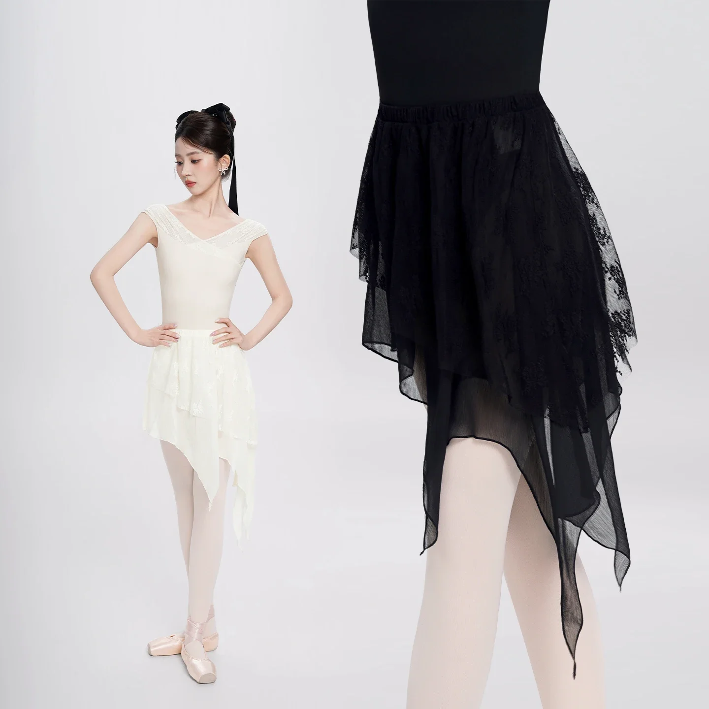 Women Lace Patchwork Rolled Edge Irregular Skating Chiffon Skirt Adult Elastic Waist Double-layer Skirt Practicing Ballet
Women Lace Patchwork Rolled Edge Irregular Skating Chiffon Skirt Adult Elastic Waist Double-layer Skirt Practicing Ballet
