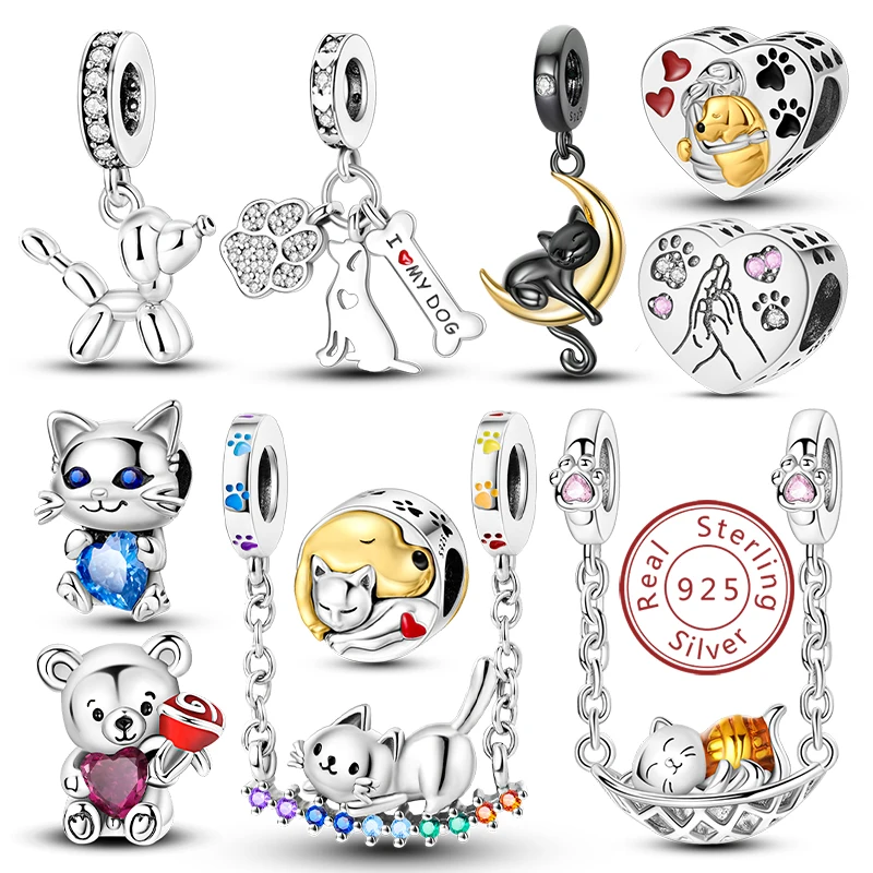 New 925 Sterling Silver Charm Beads Dog Cat Pets Pendant Fit Original Bracelet Necklace DIY Charm Jewelry Making
New 925 Sterling Silver Charm Beads Dog Cat Pets Pendant Fit Original Bracelet Necklace DIY Charm Jewelry Making
