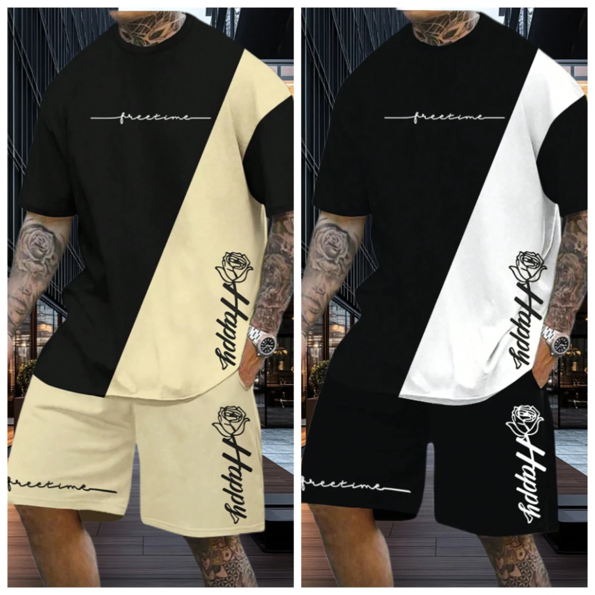 2-piece Vintage Printed Men's Short Sleeve Shorts Set Summer Casual Everyday Men's T-shirt Outdoor Sports Men's Beach Shorts
2-piece Vintage Printed Men's Short Sleeve Shorts Set Summer Casual Everyday Men's T-shirt Outdoor Sports Men's Beach Shorts