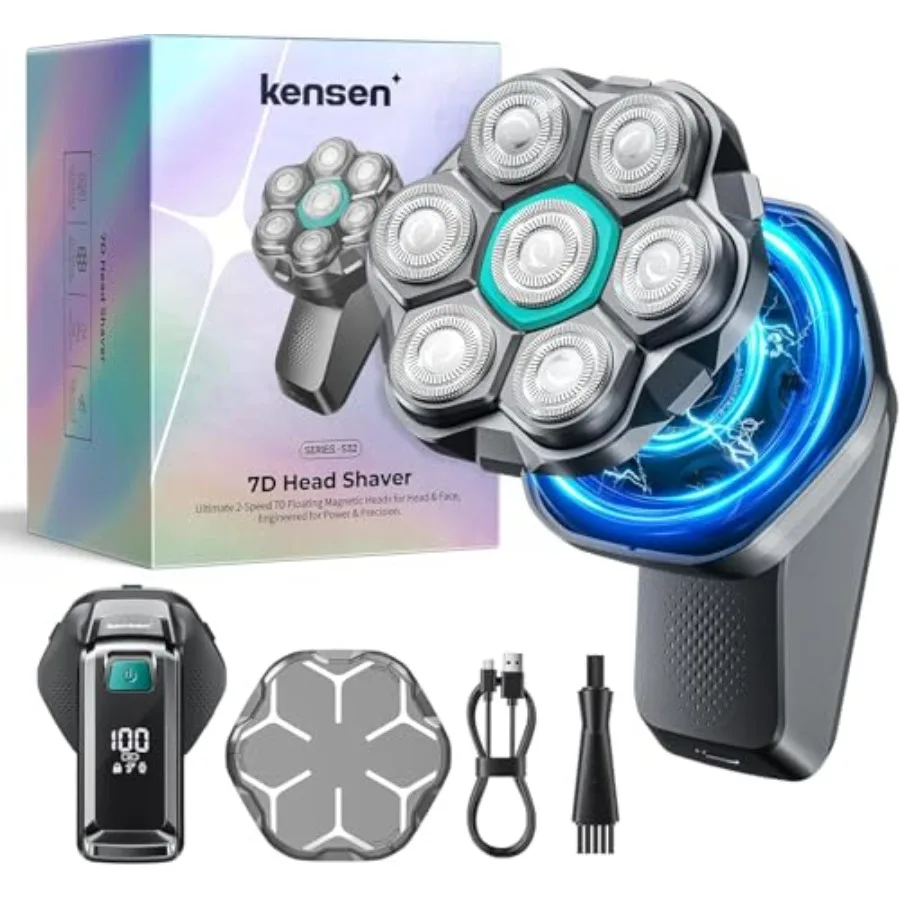7D Head Shavers for Bald Men - Dual Speed Bald Head Shavers with LED Display, Electric Razor for Men IPX6 Waterproof Wet/Dry Sh
7D Head Shavers for Bald Men - Dual Speed Bald Head Shavers with LED Display, Electric Razor for Men IPX6 Waterproof Wet/Dry Sh