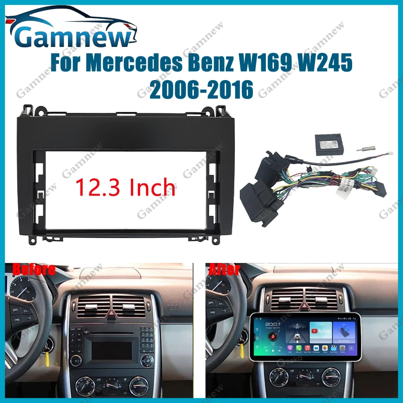 12.3 Inch Car Frame Fascia Adapter Android Radio Dash Fitting Panel Kit For Benz W169 W245 Viano Vito W639 Sprinter B200 2006+
12.3 Inch Car Frame Fascia Adapter Android Radio Dash Fitting Panel Kit For Benz W169 W245 Viano Vito W639 Sprinter B200 2006+